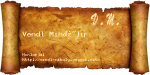 Vendl Mihály névjegykártya