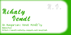 mihaly vendl business card